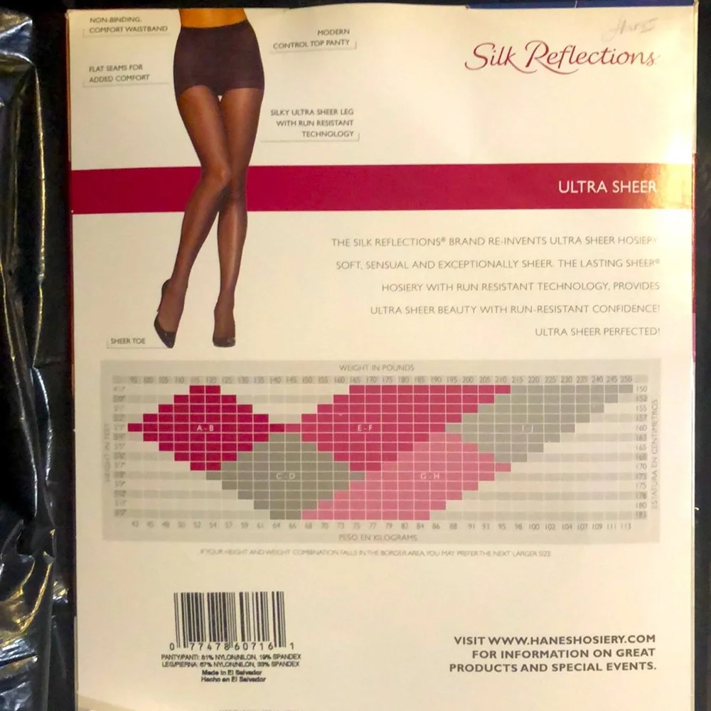 Three pairs of Hanes Silk Reflections pantyhose